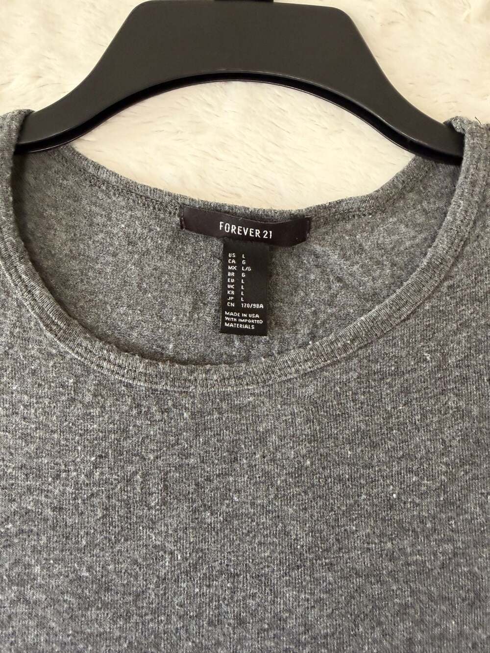 Forever 21 Charcoal Heather Gray Oversized Tunic Top